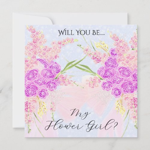 In The Blue-Pink BowBouquet Will You Be flowergirl