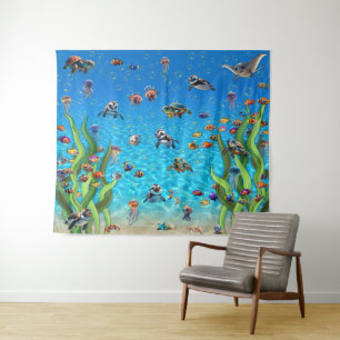 In The Bubbly Tank Photo Backdrop Wall Tapestry 