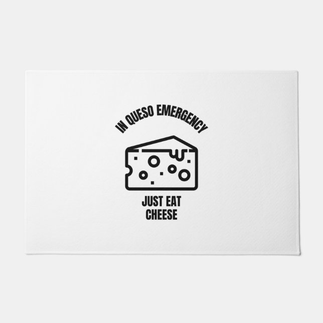 In the case of emergency funny cheese pun jokes doormat (Front)