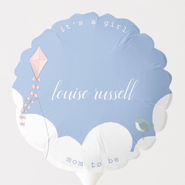 in the clouds baby shower balloon (Back)