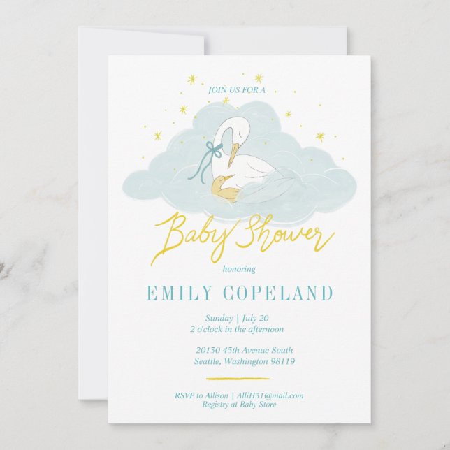 In the Clouds - Baby Shower  Invitation (Front)