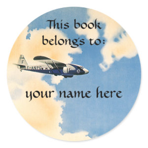 In the Clouds Bookplate sticker