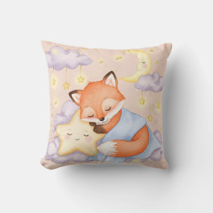 In the Clouds, Fox Cub and Star Throw Pillow