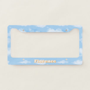 In the clouds wallpaper license plate frame