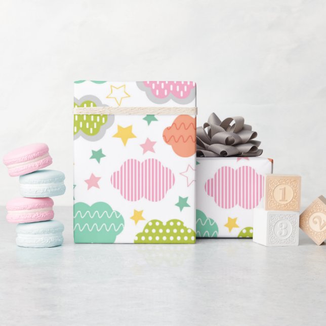 In The Clouds  Wrapping Paper (Baby Shower)