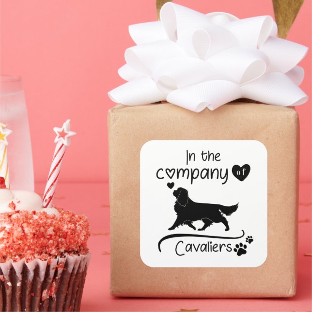 In the Company of Cavaliers Square Sticker (Party)