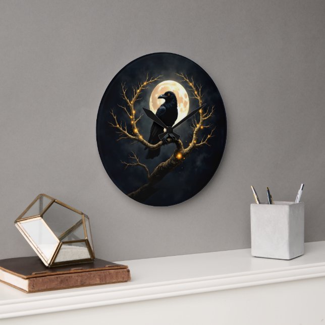 In the Darkness of the Night” – The Moon’s Silent  Large Clock (Office)