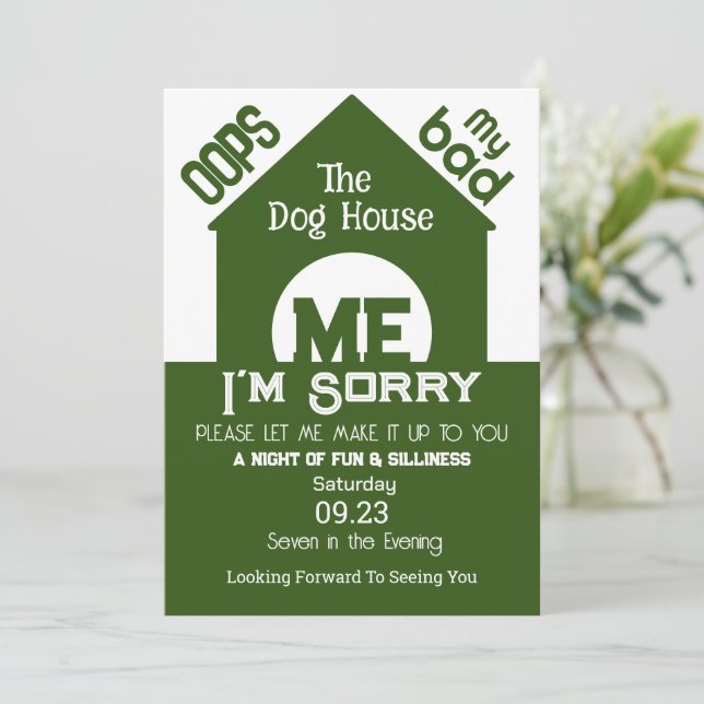 In The Dog House I'm Sorry Invitation (Standing Front)
