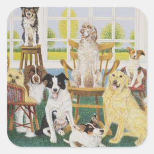 In the Dog House Square Sticker