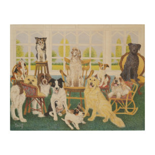 In the Dog House Wood Wall Art