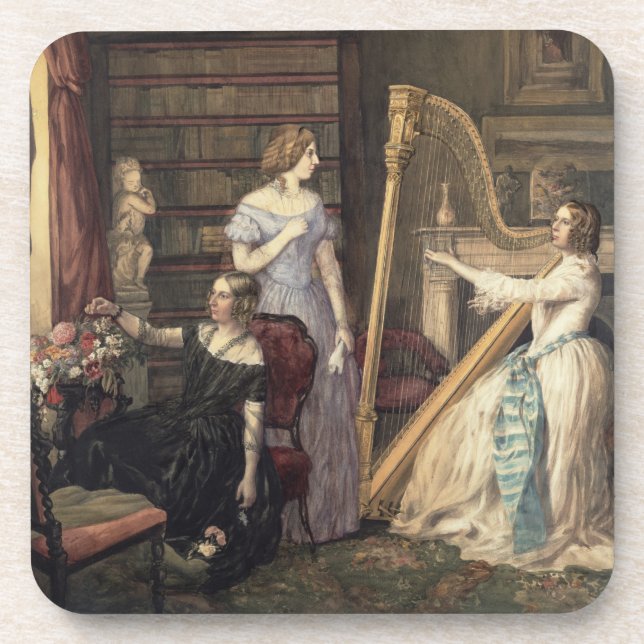 In the Drawing Room (w/c on paper) Coaster (Front)