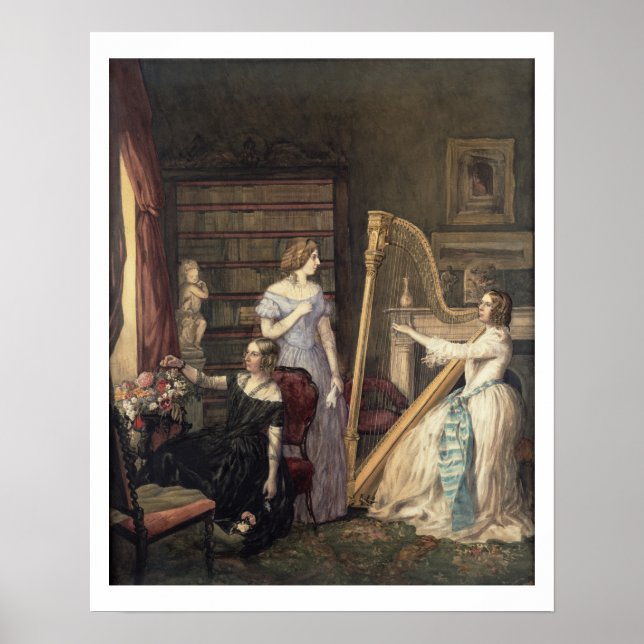 In the Drawing Room (w/c on paper) Poster (Front)