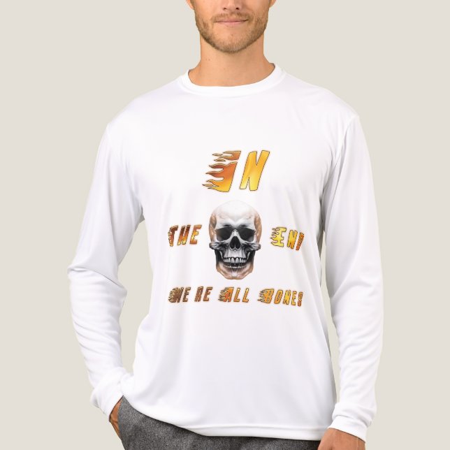 In the End We’re All Bones –FlameSkull Graphic Tee (Front)