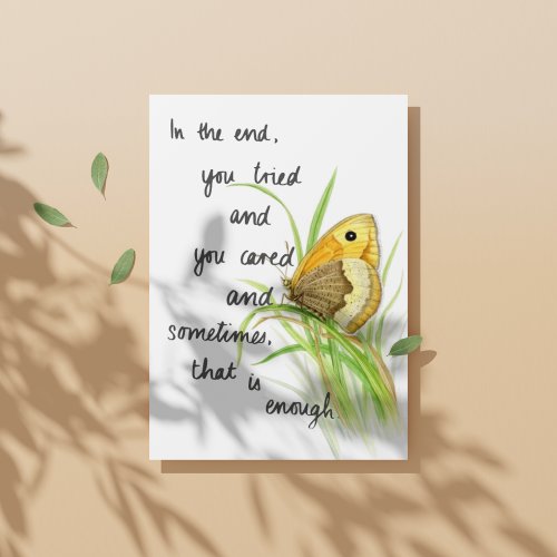 In the end  Yellow Butterfly Greeting Card