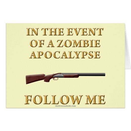In the Event of a Zombie Apocalypse Cards (Front Horizontal)