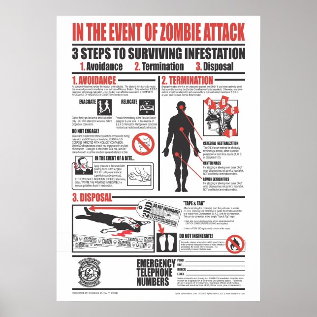 IN THE EVENT OF ZOMBIE ATTACK (DELUXE VERSION) POSTER (Front)