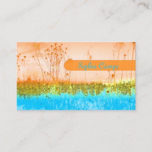 In the field, colorful businesscards template business card (Front)