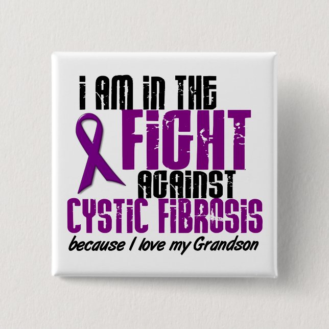 In The Fight Against Cystic Fibrosis GRANDSON Button (Front)