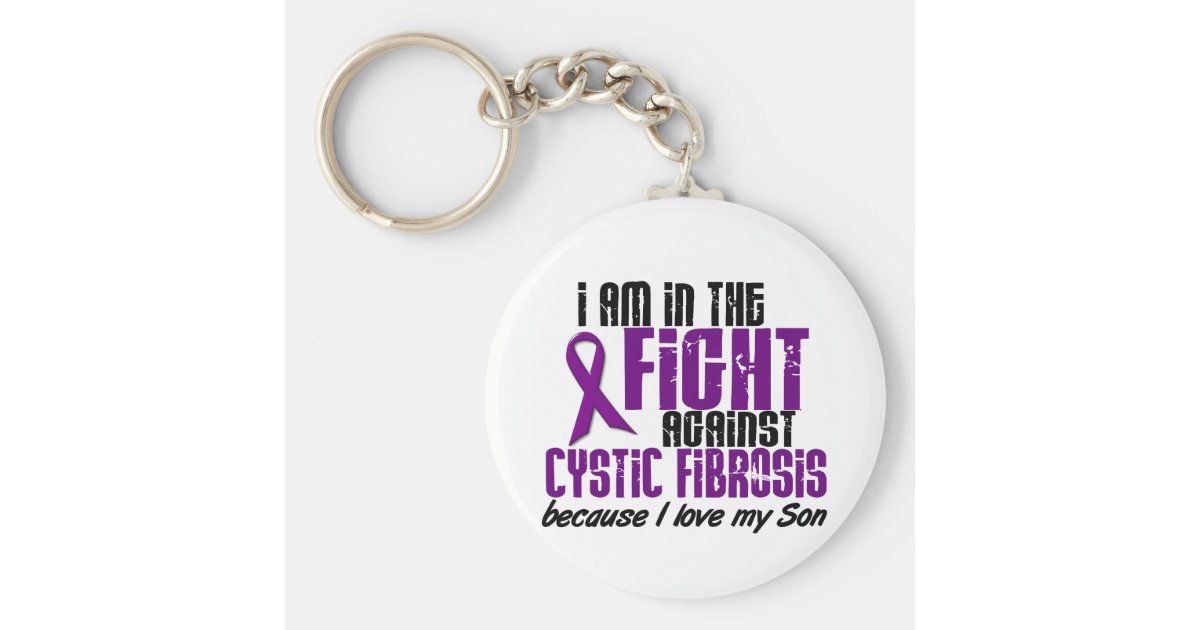 In The Fight Against Cystic Fibrosis Son Keychain