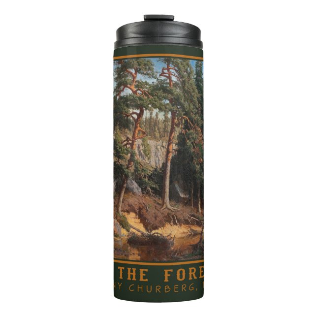 “In The Forest” art custom text tumbler (Front)
