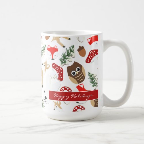 In the Forest Christmas Holidays Pattern Coffee Mug