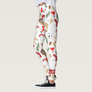 In the Forest Christmas Holidays Pattern Leggings