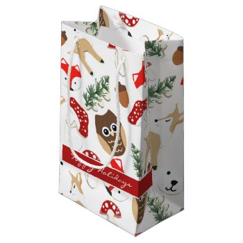 In The Forest Christmas Holidays Pattern Small Gift Bag by ChristmaSpirit at Zazzle