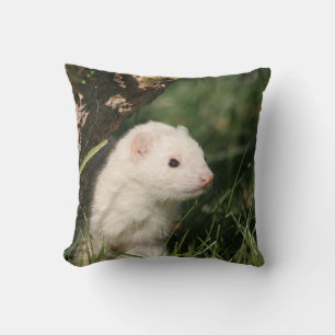 In the Forest. Ferret Throw Pillow