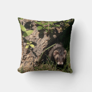 In the Forest. Ferret Throw Pillow Home Decor