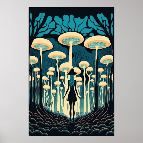 In The Forest Of Mushrooms Poster