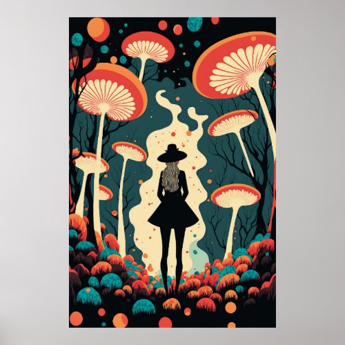 In The Forest Of Mushrooms Poster
