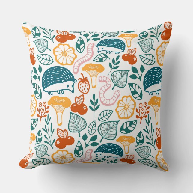 In the forest throw pillow (Front)