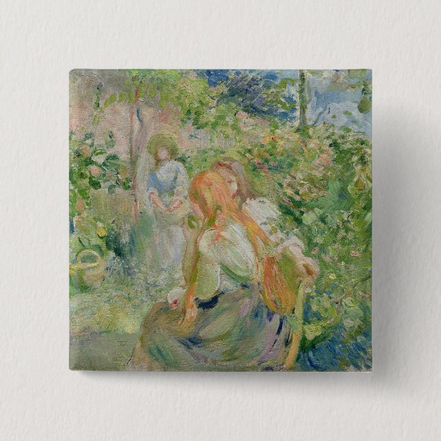 In the Garden at Roche-Plate, 1894 Button (Front)