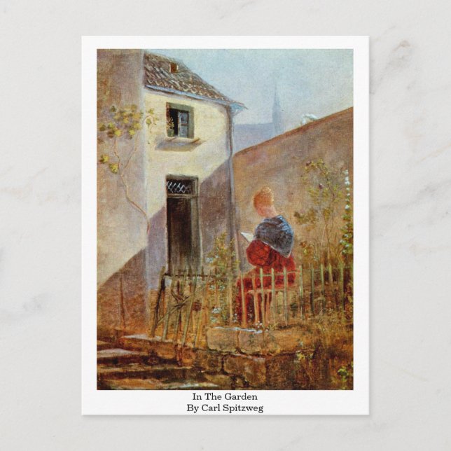In The Garden By Carl Spitzweg Postcard (Front)