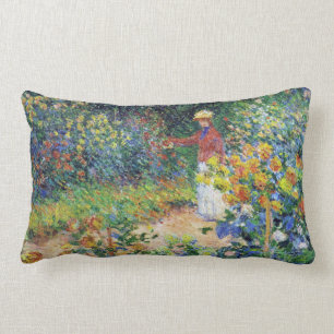 In the Garden by Claude Monet Lumbar Pillow