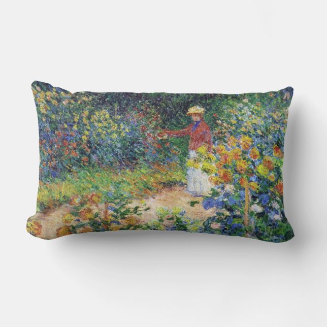 In the Garden by Claude Monet Lumbar Pillow (Front)