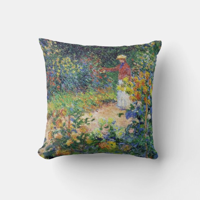 In the Garden by Claude Monet Throw Pillow (Front)