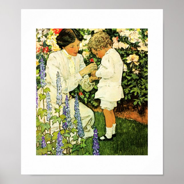 "In the Garden"  by Jessie Willcox Smith Poster (Front)