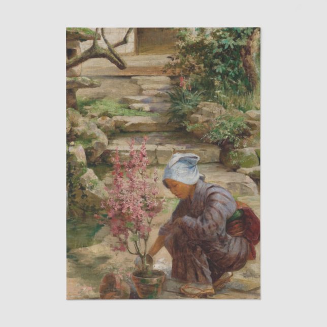 In the Garden by John Charles Arter Tissue Paper (Front)