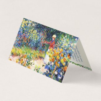 In the Garden Claude Monet woman painting art Business Card