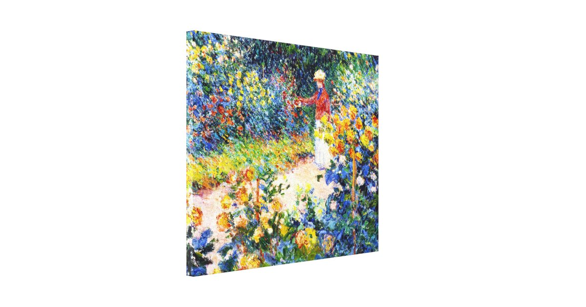 In The Garden Claude Monet Woman Painting Canvas Print Zazzle