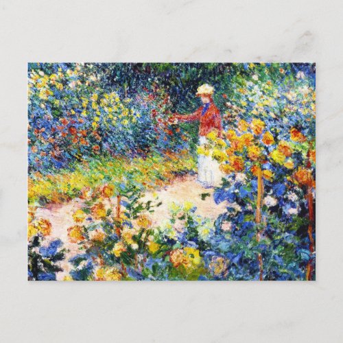 In the Garden Claude Monet woman painting Postcard