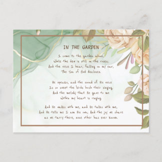 ~In the Garden Comforting Hymn Garden Antique Rose Postcard