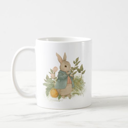 in the garden cute rabbit in a suit coffee mug