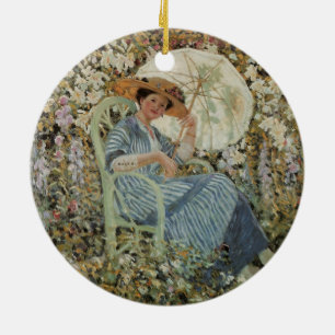 In the Garden, Giverny by Frederick Frieseke Ceramic Ornament