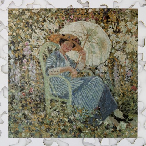 In the Garden Giverny by Frederick Frieseke Jigsaw Puzzle