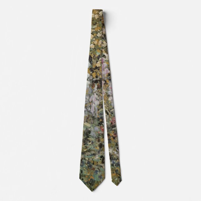In the Garden, Giverny by Frederick Frieseke Neck Tie (Front)
