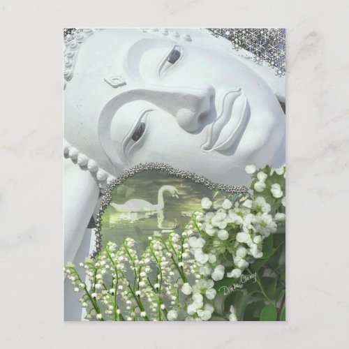 In the Garden - Quan Yin &amp; Flowers Postcard