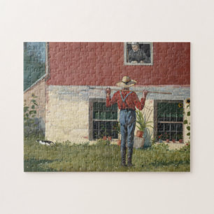 In the Garden (Rustic Courtship) Winslow Homer Jigsaw Puzzle