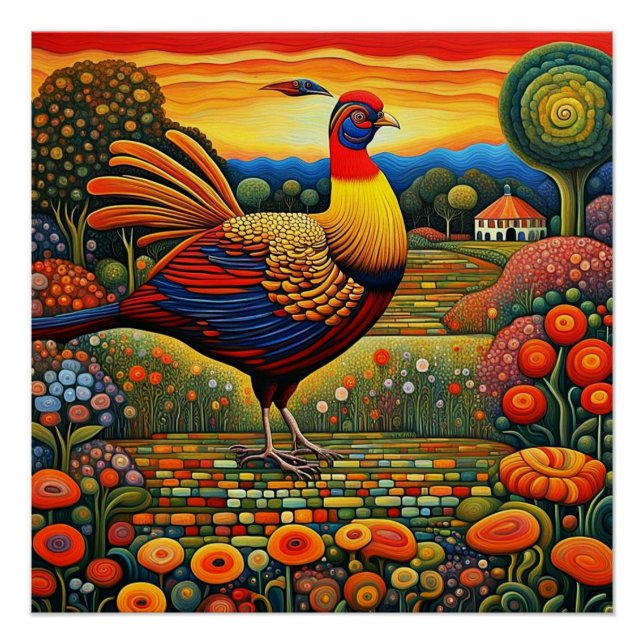 In the garden with the Golden Pheasant Poster (Front)